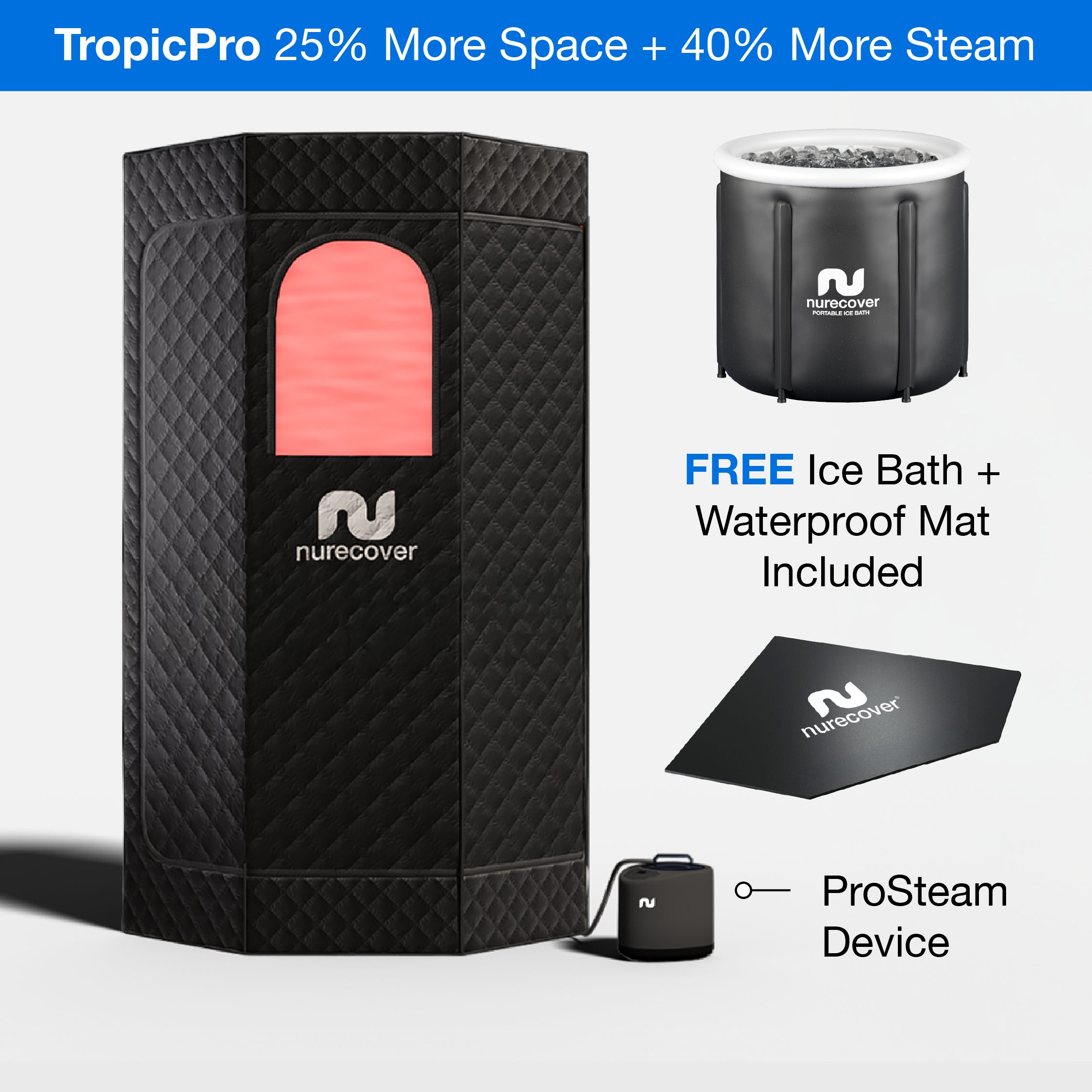 nurecover Tropic® Sauna Doméstica + Baño de Hielo