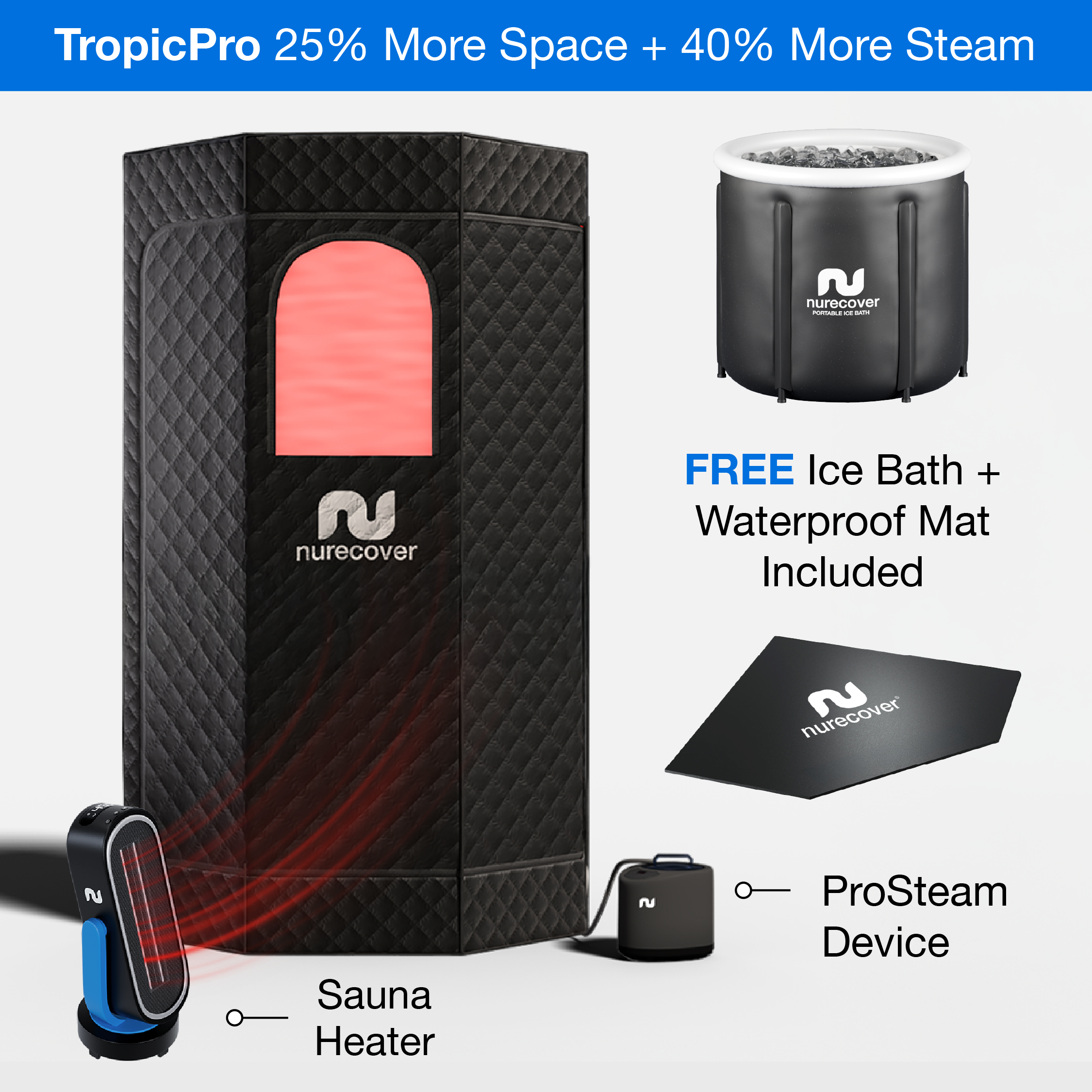 nurecover Tropic® Sauna Doméstica + Baño de Hielo