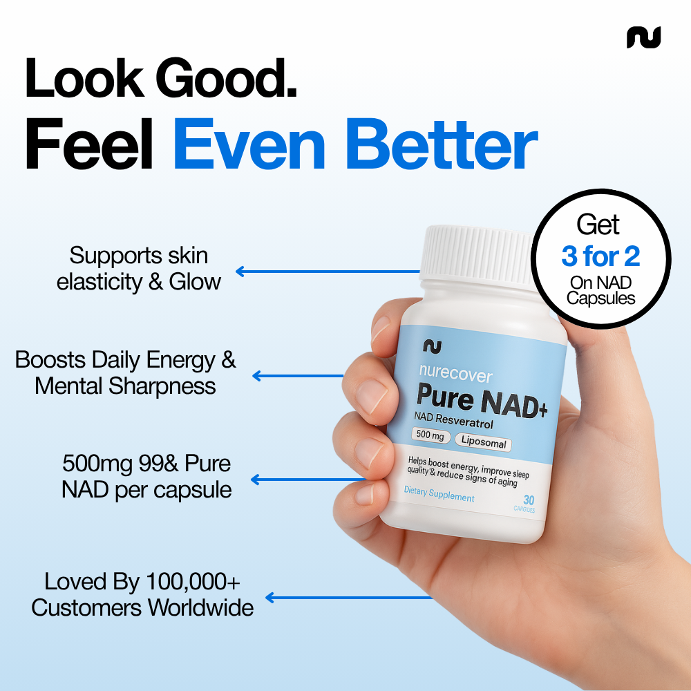 Nurecover® Pure NAD+ con Resveratrol 500mg Cápsulas